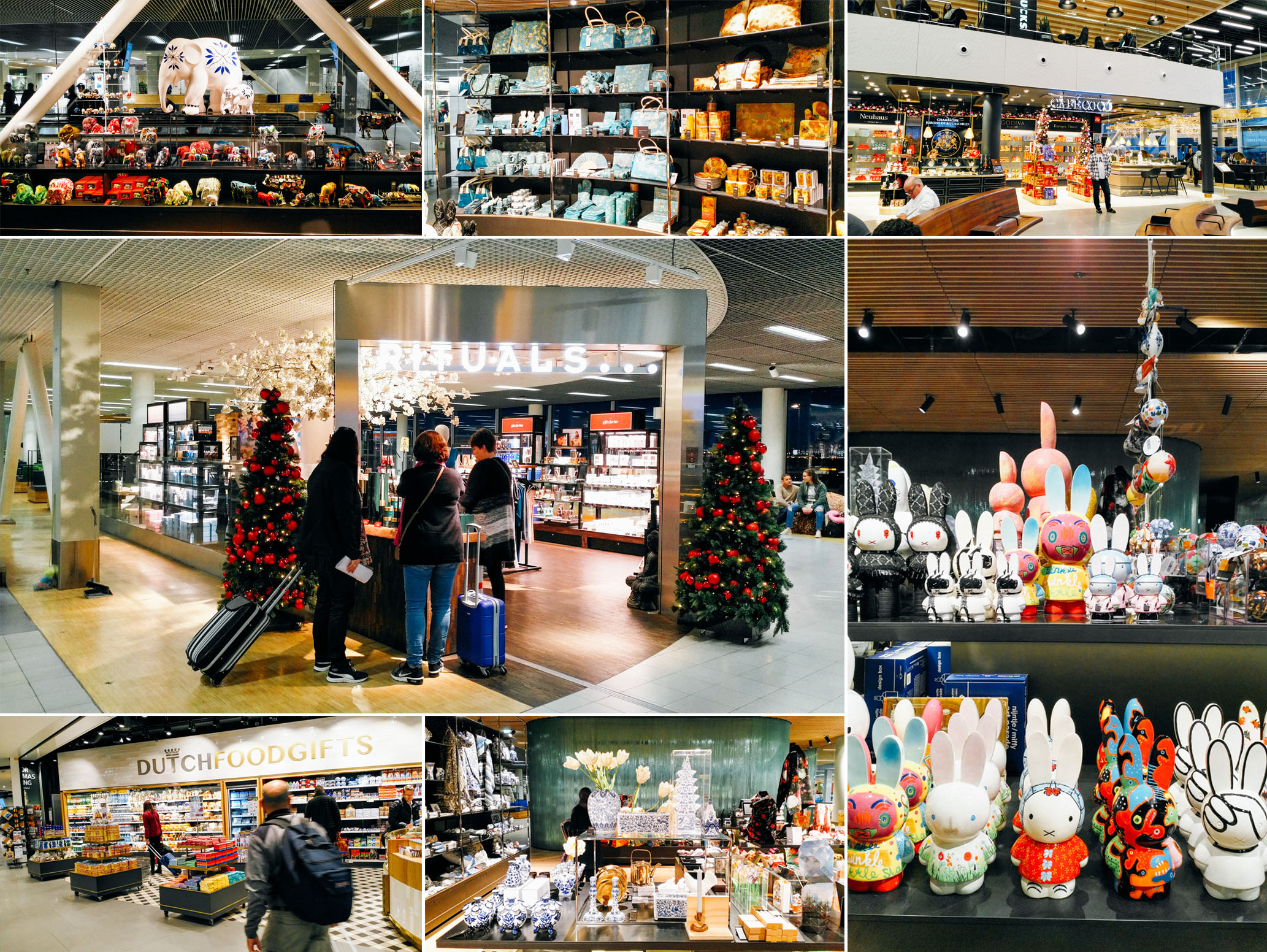Các khu mua sắm quà lưu niệm trong sân bay Schiphol